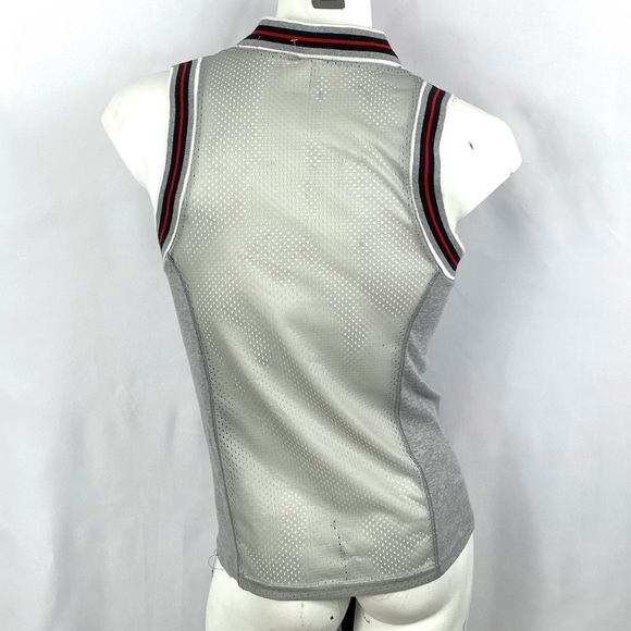 Pistol Pete | Mens Medium Gray/Red Mesh Tank Top - Picture 3 of 6